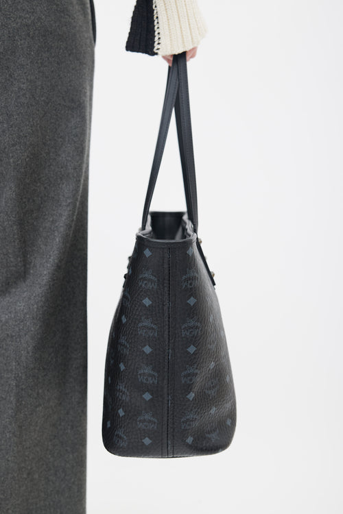 MCM Black Visetos Anya Tote Bag