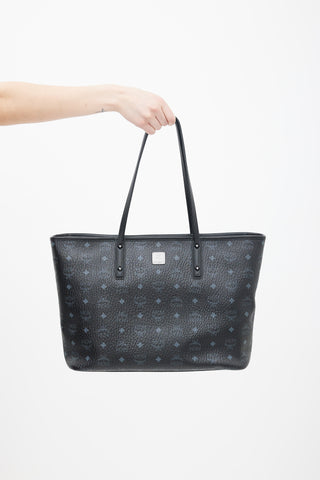 MCM Black Visetos Anya Tote Bag