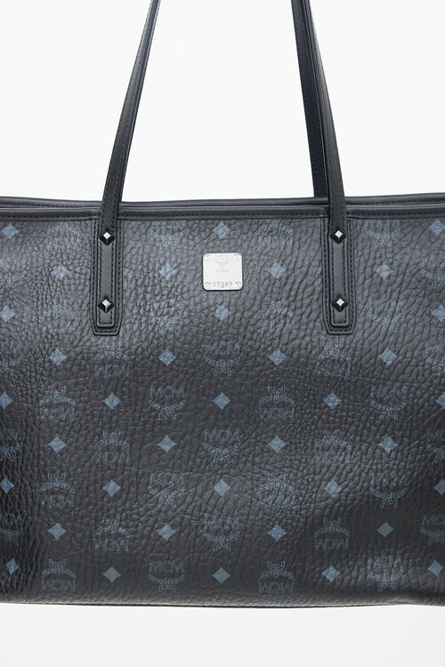 MCM Black Visetos Anya Tote Bag