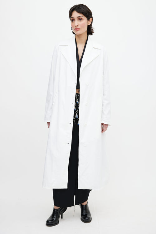 MM6 Maison Margiela White Belted Trench Coat