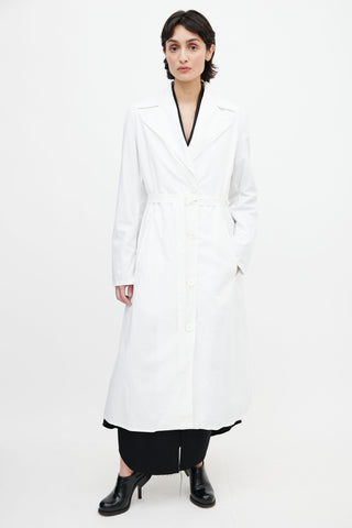 MM6 Maison Margiela White Belted Trench Coat