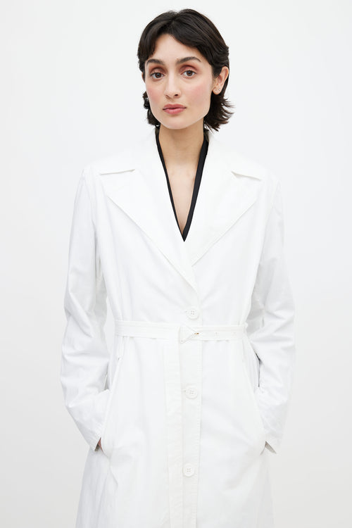 MM6 Maison Margiela White Belted Trench Coat