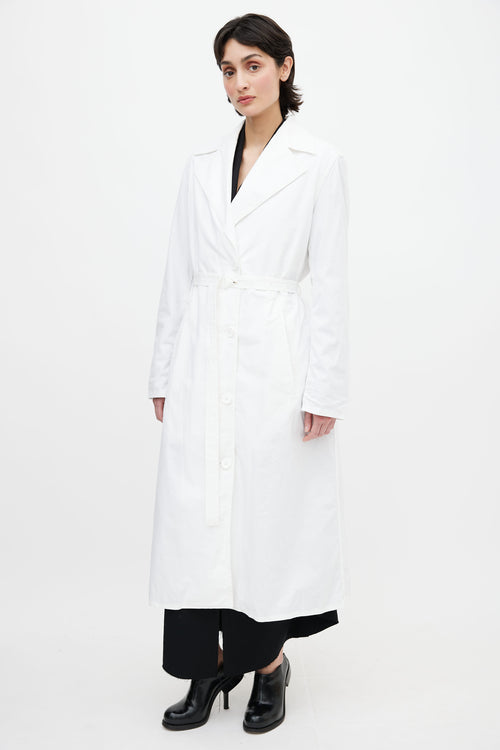 MM6 Maison Margiela White Belted Trench Coat