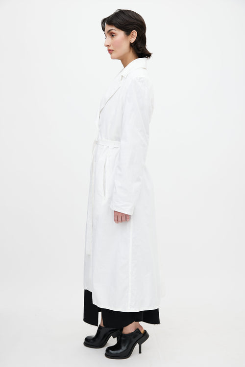 MM6 Maison Margiela White Belted Trench Coat