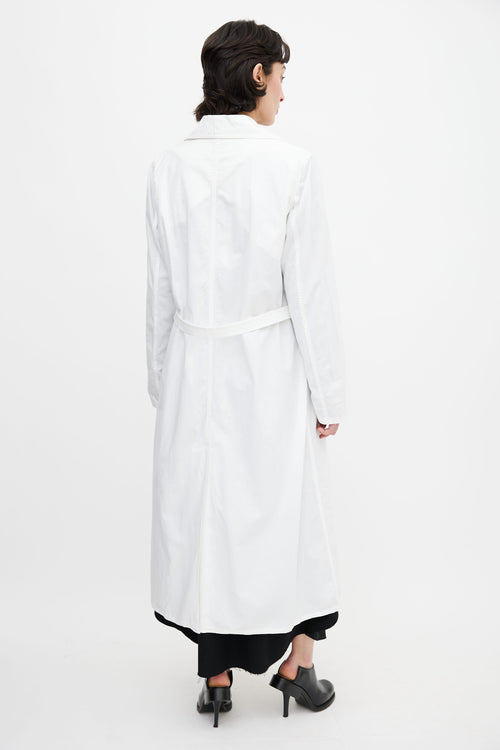 MM6 Maison Margiela White Belted Trench Coat