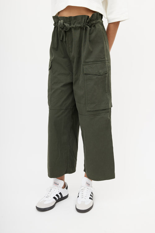 Green Wide Leg Cargo Pant