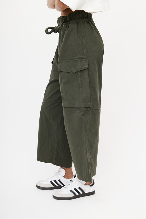 Green Wide Leg Cargo Pant