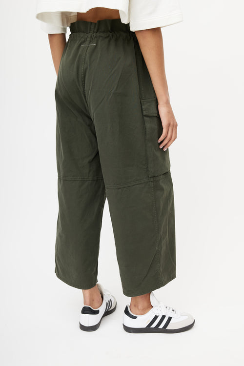 Green Wide Leg Cargo Pant