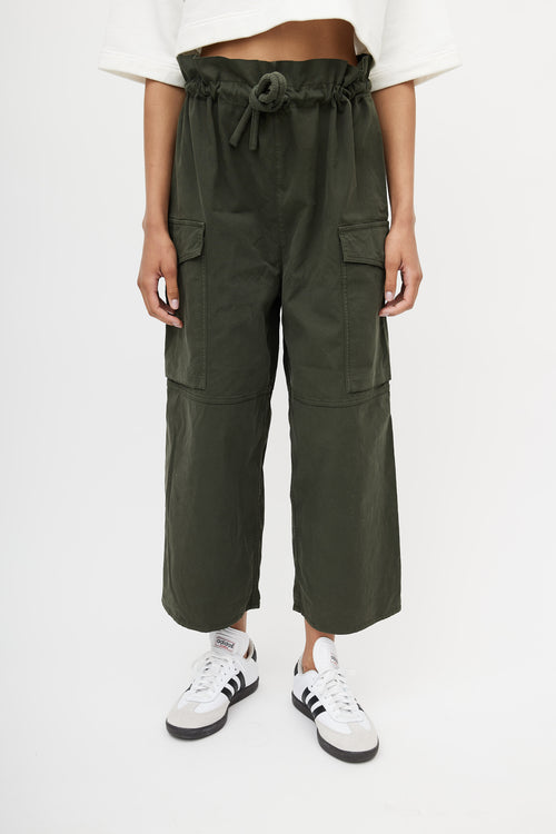 Green Wide Leg Cargo Pant