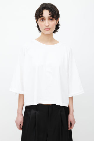 MM6 Maison Margiela White Short Sleeves Scarf T-Shirt