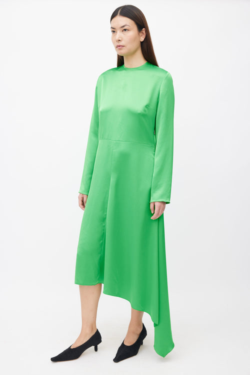 MSGM Green Long Sleeve Backless Dress