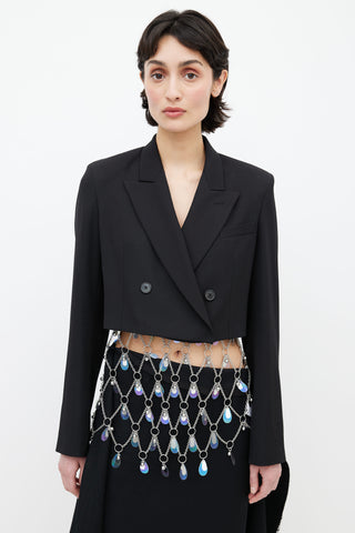 Maison Margiela 2017 Black Cropped Double Breasted Blazer