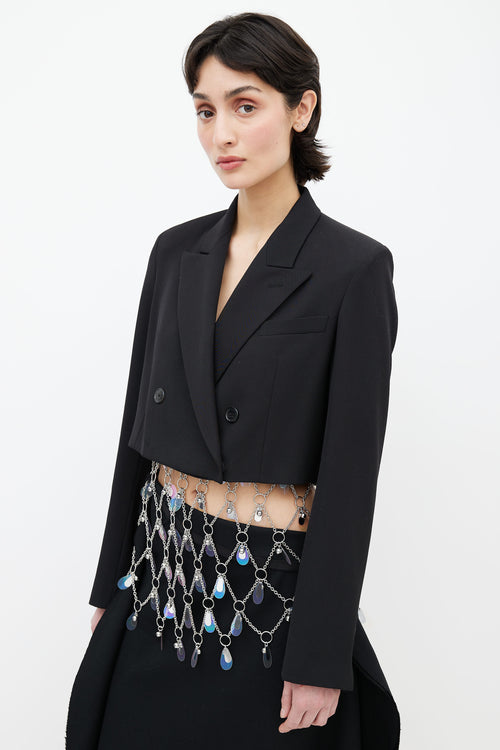 Maison Margiela 2019 Black Cropped Double Breasted Blazer