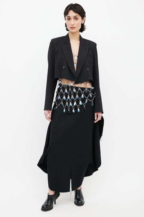 Maison Margiela 2022 Black Cropped Double Breasted Blazer