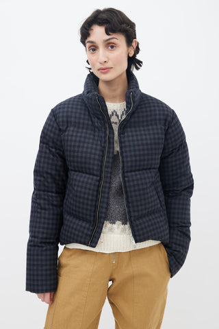 Maison Margiela Black 
Grey Plaid Down  Jacket