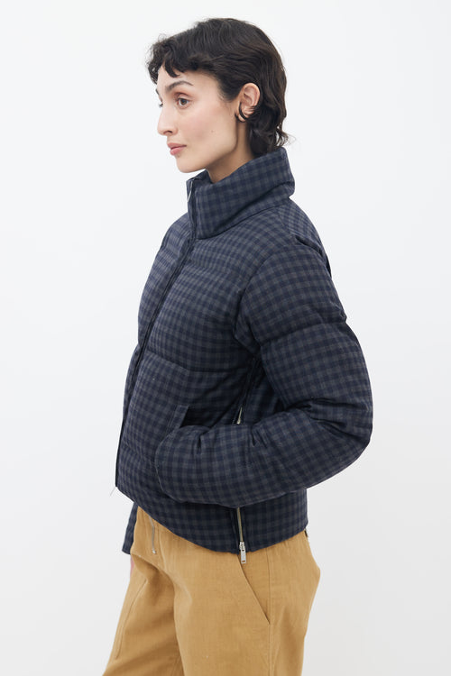 Maison Margiela Black 
Grey Plaid Down  Jacket