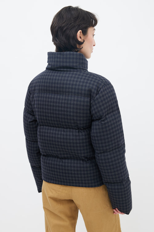 Maison Margiela Black 
Grey Plaid Down  Jacket