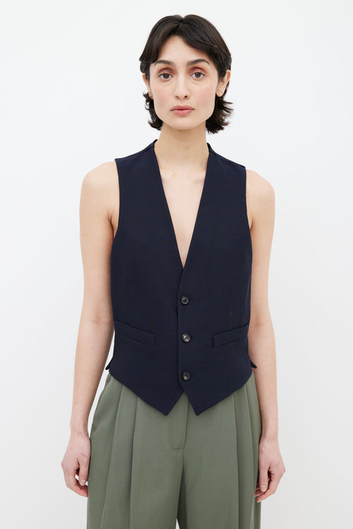 Maison Margiela Navy Three Button Vest