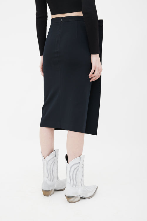 Maison Margiela SS11 Black Structural Panel Midi Skirt