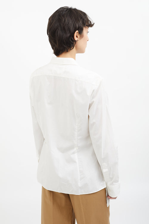 Maison Margiela White Cotton Side Slit Shirt