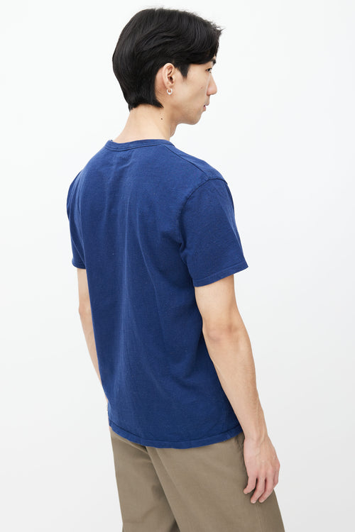 Maison Kitsuné Navy Letter Print Short Sleeves T-Shirt