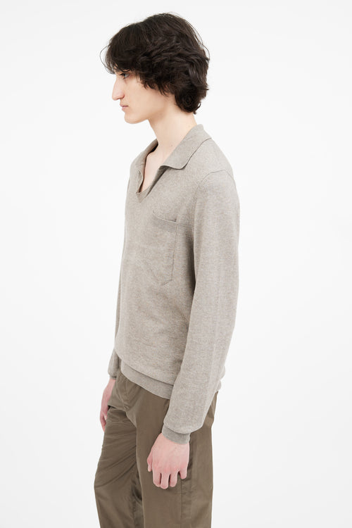 Maison Margiela Brown Wool Blend Polo Sweater