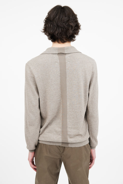 Maison Margiela Brown Wool Blend Polo Sweater