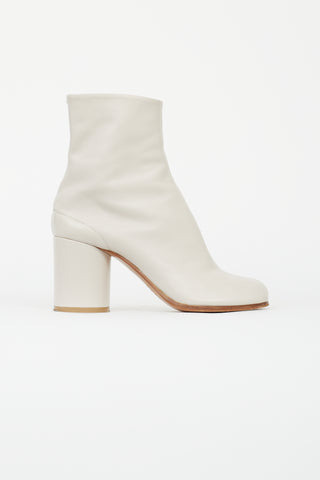 Maison Margiela Cream Leather Tabi Heel Boot