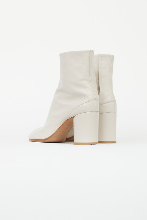 Maison Margiela Cream Leather Tabi Heel Boot