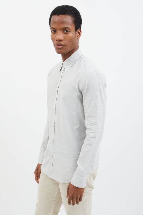 Maison Margiela Light Grey Long Sleeve Button Up Shirt