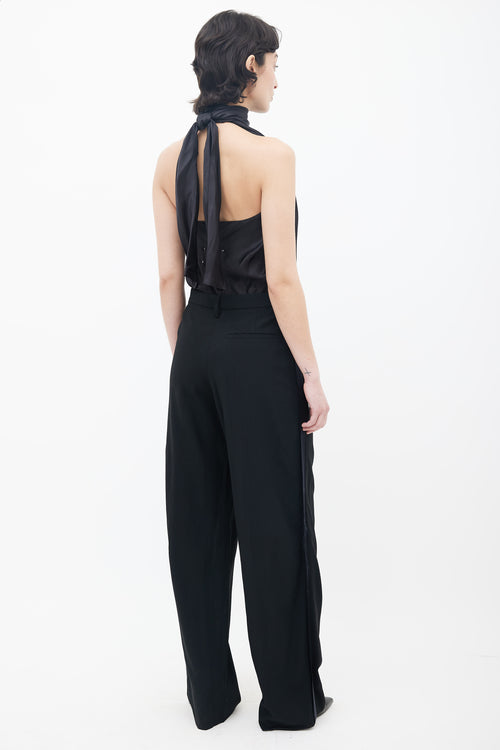 Maison Margiela Spring 2016 Black Tie Halter Neck Jumpsuit