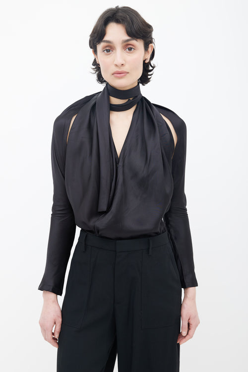 Maison Margiela Spring 2016 Black Tie Halter Neck Jumpsuit