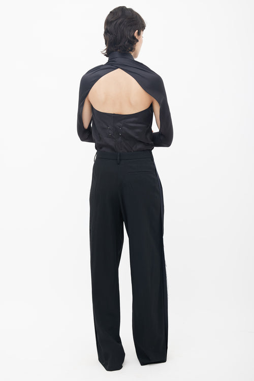 Maison Margiela Spring 2016 Black Tie Halter Neck Jumpsuit