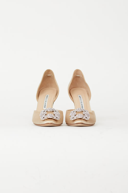 Manolo Blahnik Beige Satin Hangisi D
Orsay Jewel Buckle Pump