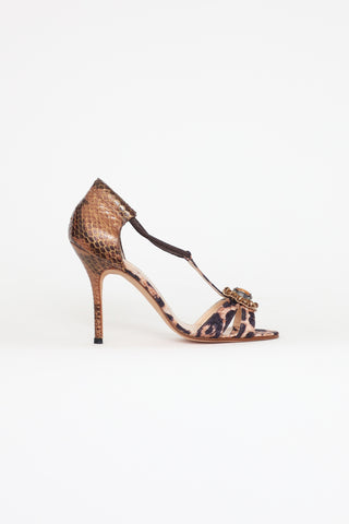 Manolo Blahnik Animal Print Drina Heels