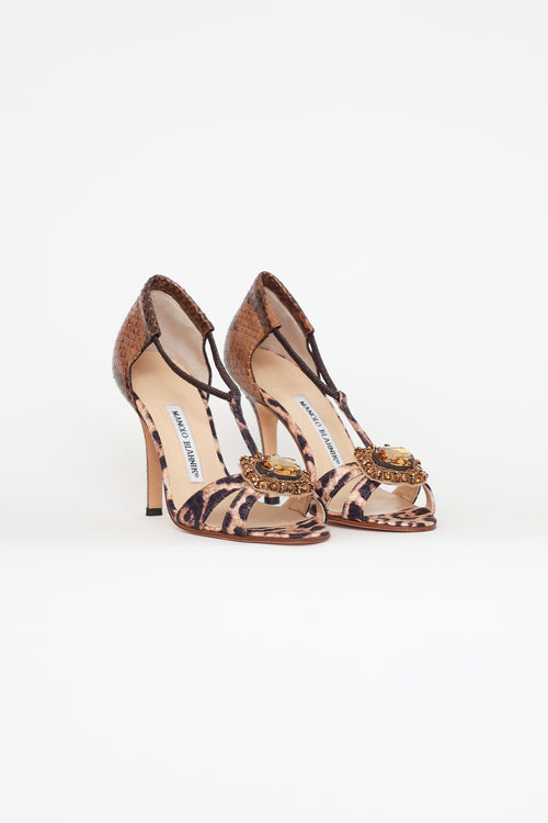 Manolo Blahnik Animal Print Drina Heels