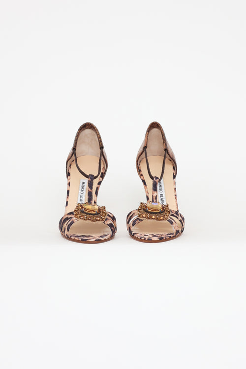 Manolo Blahnik Animal Print Drina Heels