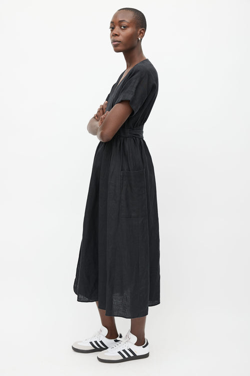 Mara Hoffman Black Wrap Midi Dress