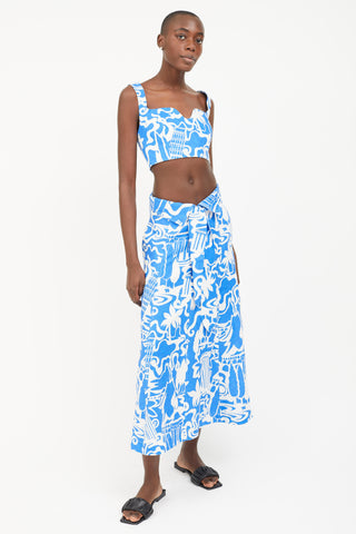 Mara Hoffman Blue 
White Print Co-Ord Set