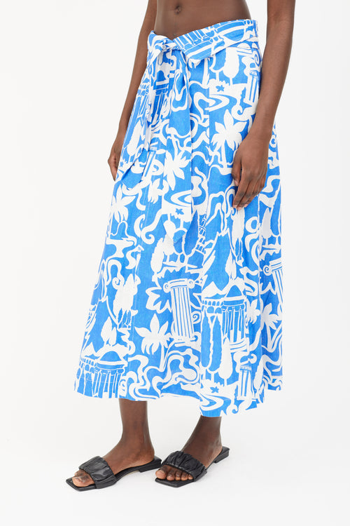 Mara Hoffman Blue 
White Print Co-Ord Set