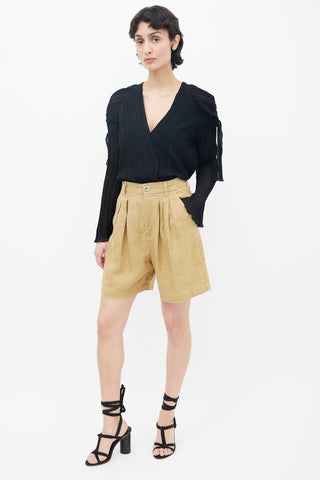 Mara Hoffman Beige Hemp Pleated Short