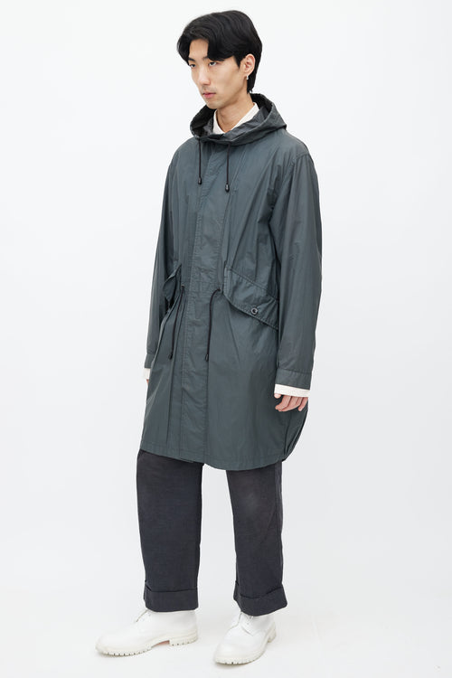 Margaret Howell Grey Shell Hooded Jacket