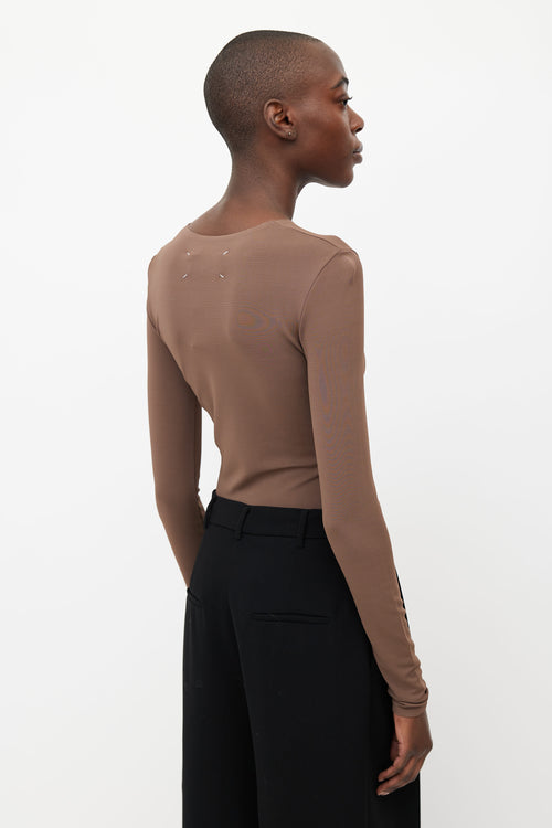 Maison Margiela Brown Longsleeve Bodysuit