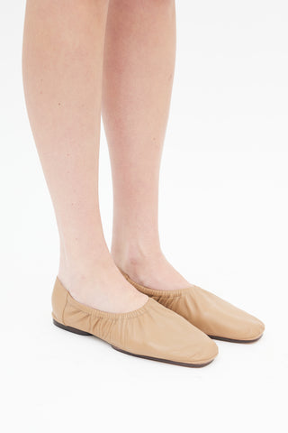 Mari Giudicelli Brown Leather Travel Ballerina Flat