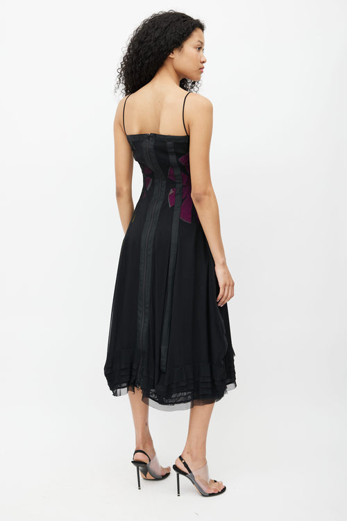 Marie Saint Pierre Black 
Multi Floral Mesh Dress