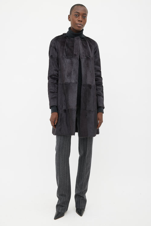 Marni Black Fur Open Coat