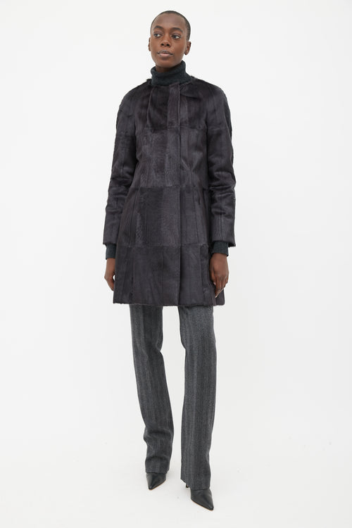 Marni Black Fur Open Coat