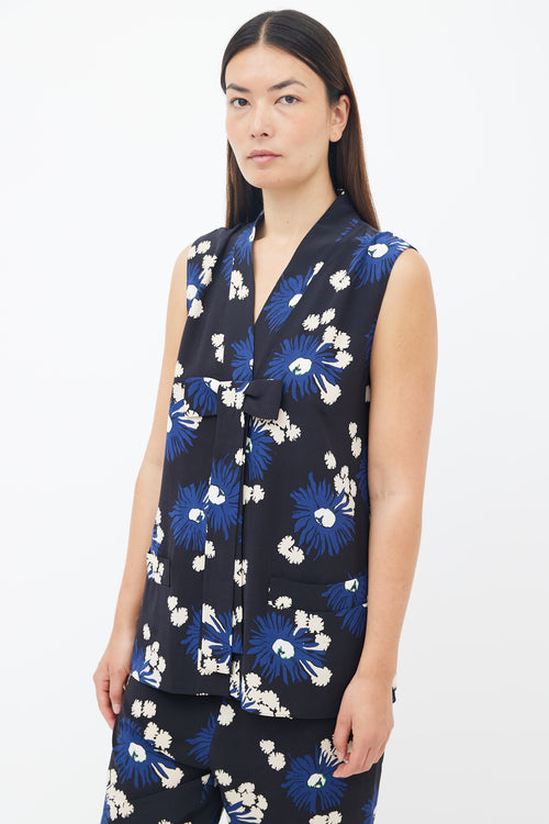 Marni Black Multicolour Silk Floral Co-Ord Set