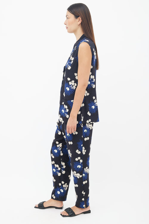 Marni Black Multicolour Silk Floral Co-Ord Set