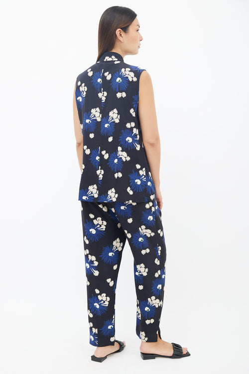 Marni Black Multicolour Silk Floral Co-Ord Set